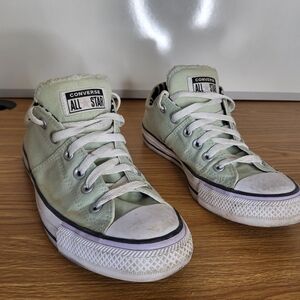 Converse All Star Low Top Sneakers in Mint Green and White Womens Size 9